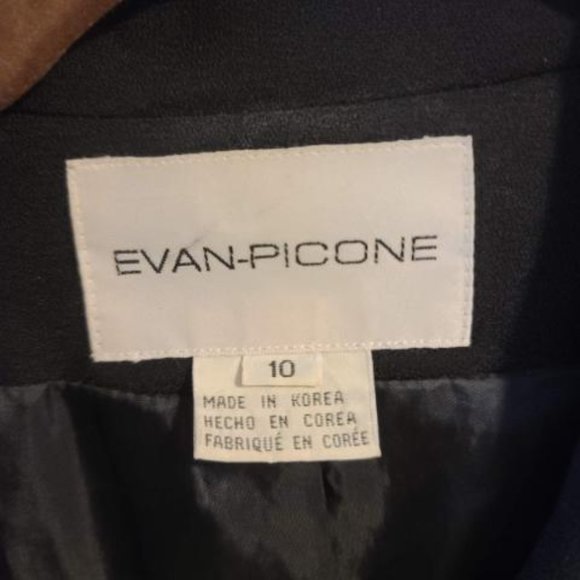 Evan-Picone 3 Pc Suit. Black Blazer Duster Jacket, pencil skirt & pants size 10. - Picture 11 of 14